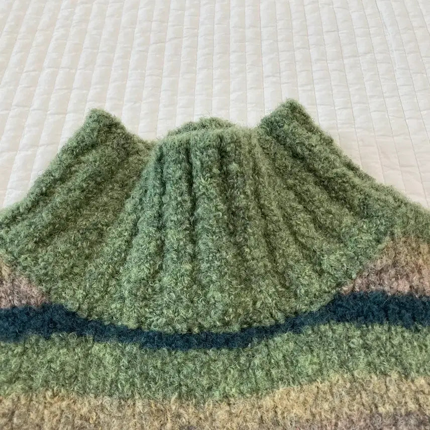 [BUNJANG] BeBe Matcha Stripe Knit Sweater / 착샷O) [일본 빈티지] BeBe 말차 스트라이프 니트 스웨터