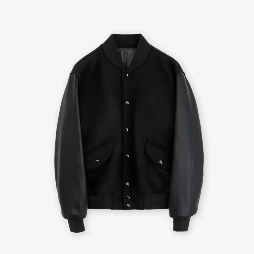 [BUNJANG] Brown Yard Varsity Jacket Black Size 3 / 브라운야드 바시티자켓 블랙 3사이즈