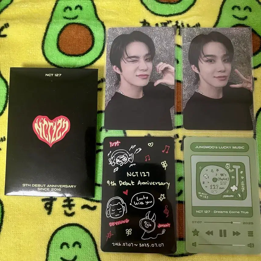 엔시티 127 정우 9주년 럭키카드 + 반다나 키링 포토카드