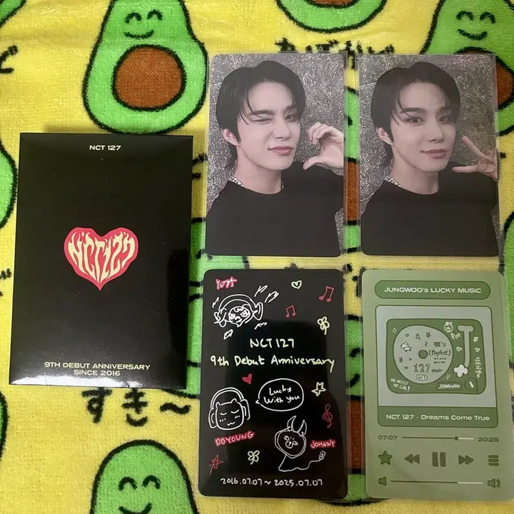 엔시티 127 정우 9주년 럭키카드 + 반다나 키링 포토카드