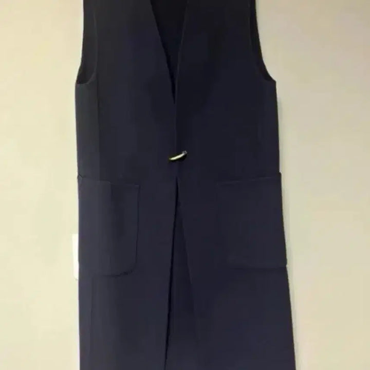 [BUNJANG] System Navy Long Wool Vest / 시스템 간절기 모 베스트