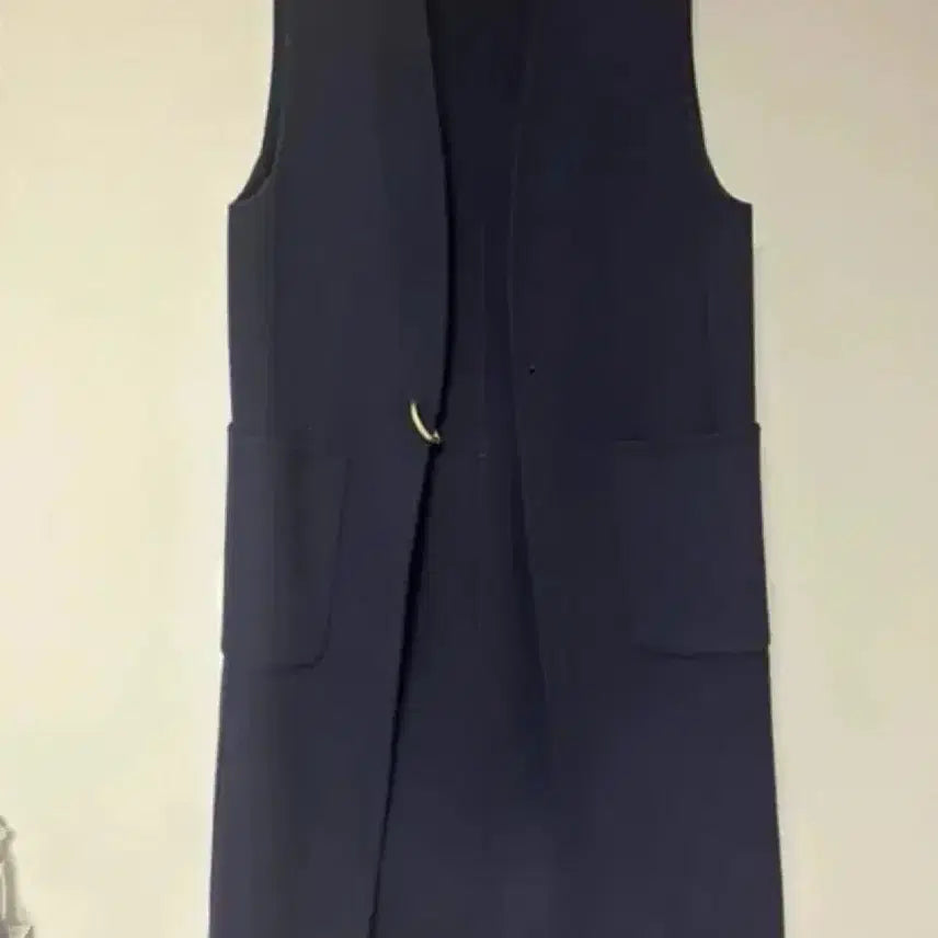 [BUNJANG] System Navy Long Wool Vest / 시스템 간절기 모 베스트