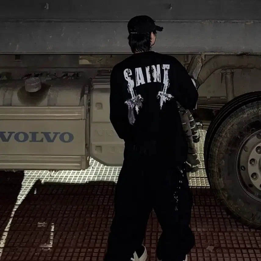 [BUNJANG] Awend Saint Black Long Sleeve Shirt / 어웬드 세인트 블랙 롱슬리브 1사이즈