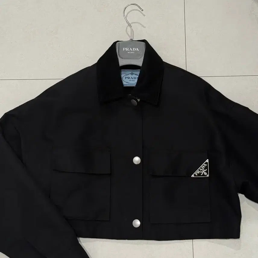 [BUNJANG] Karina Prada Canvas Blouson Jacket / 프라다 카리나 캔버스 블루종 자켓