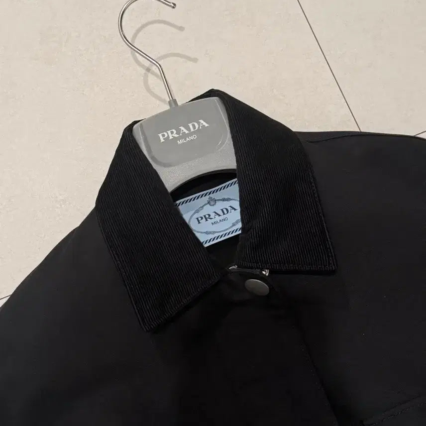 [BUNJANG] Karina Prada Canvas Blouson Jacket / 프라다 카리나 캔버스 블루종 자켓