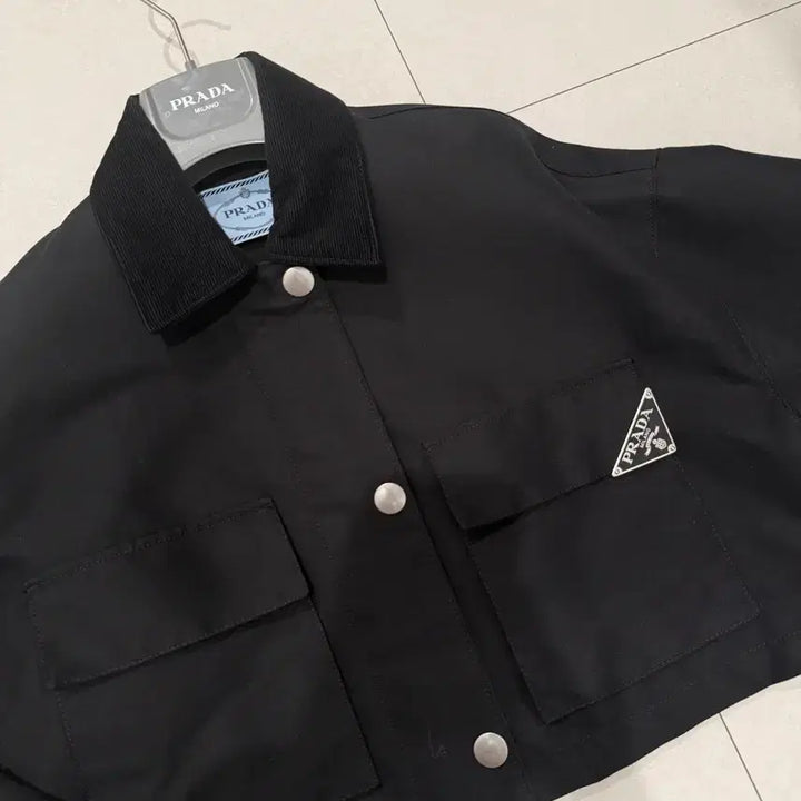 [BUNJANG] Karina Prada Canvas Blouson Jacket / 프라다 카리나 캔버스 블루종 자켓