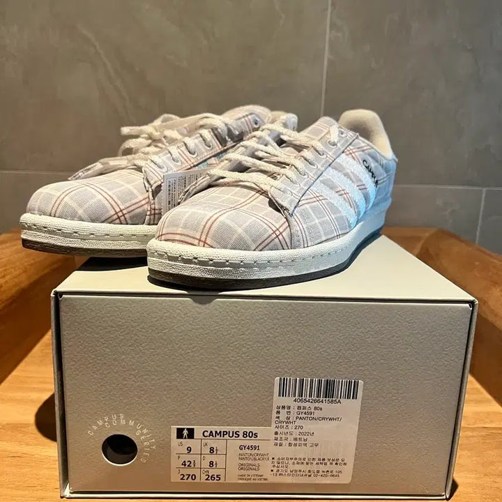 [BUNJANG] Adidas Campus 80s Checkered Textile Sneakers / 아디다스 캠퍼스 80s 270
