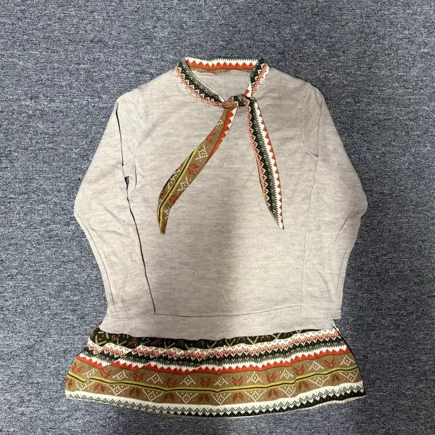 [BUNJANG] Scarf Blouse Top / [새상품] 스카프 블라우스 티