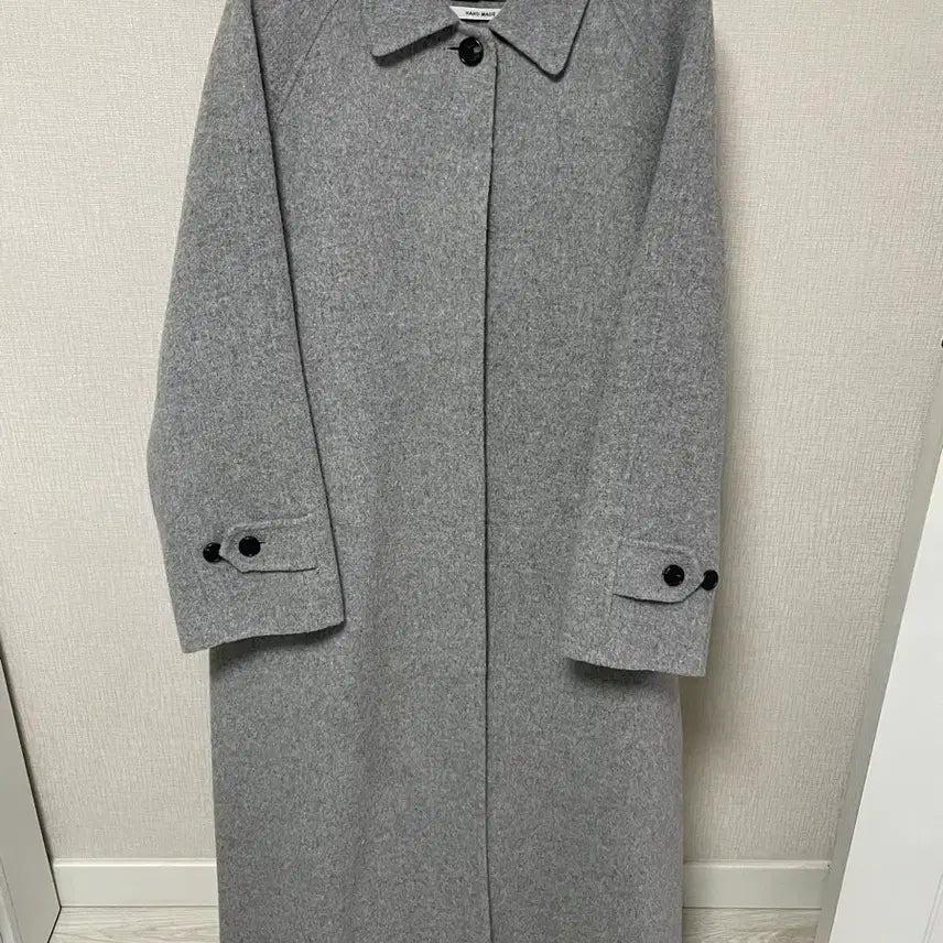 [BUNJANG] Object Handmade Long Coat Melange Gray / 오브젝트 핸드메이드 롱 코트 멜란지 그레이 컬러
