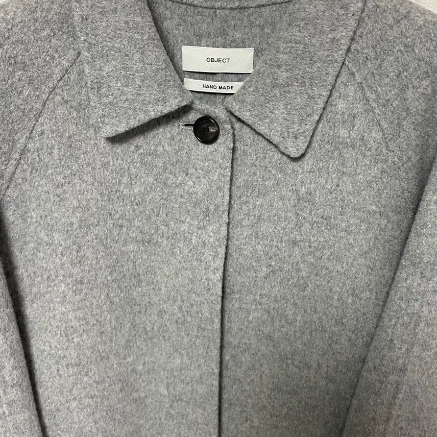 [BUNJANG] Object Handmade Long Coat Melange Gray / 오브젝트 핸드메이드 롱 코트 멜란지 그레이 컬러