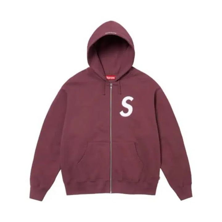 [BUNJANG] Supreme S Logo Hoodie Maroon / 슈프림 S 로고 후드집업 마룬