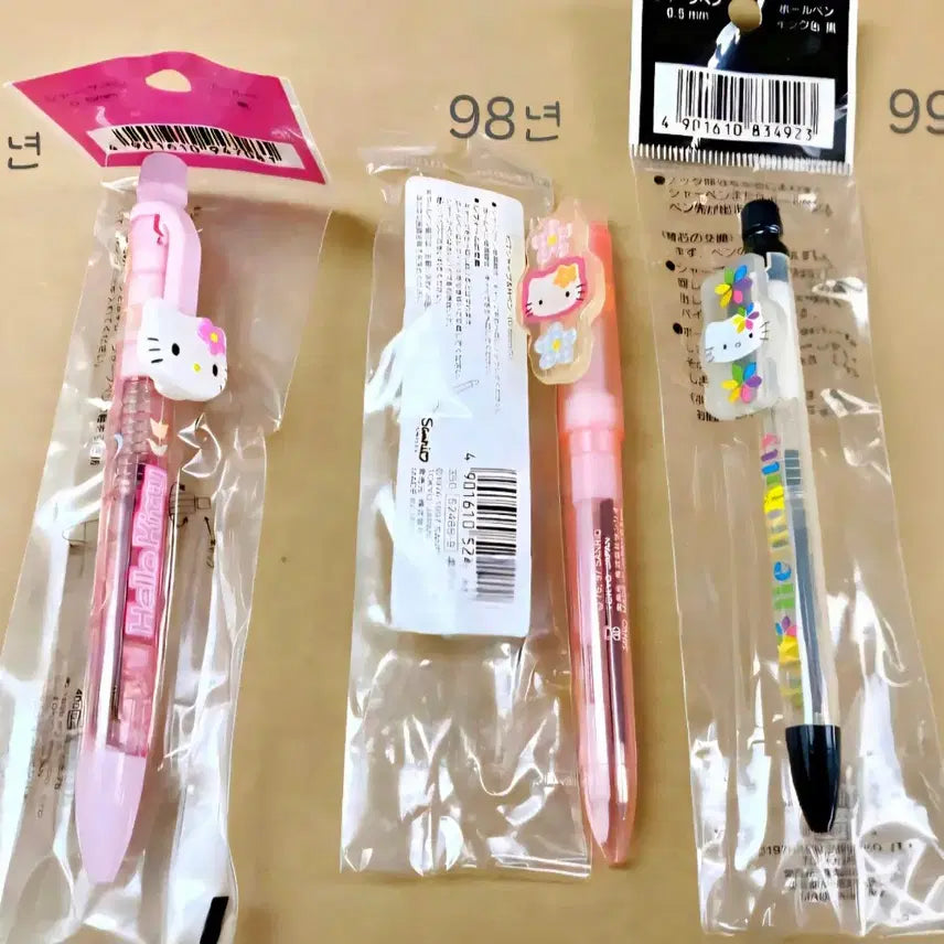 [BUNJANG] Hello Kitty Stationery Set / 키티샤프3종세트, 카오하나 키티 볼펜,튤립키티 샤프,키티샤프