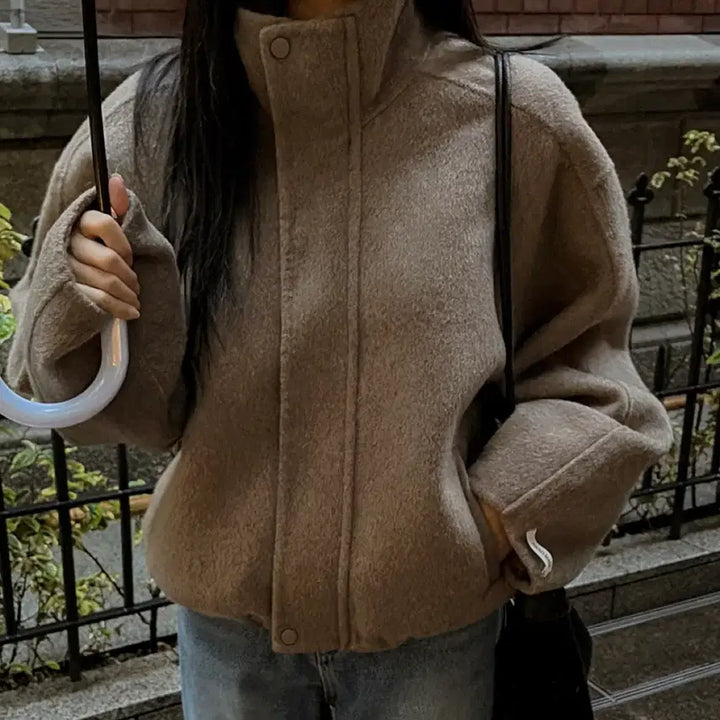 [BUNJANG] Maybns Handmade Short Coat Brown Women's Jacket Coat / 메이빈스 핸드메이드 숏 코트 브라운 여성 자켓 코트