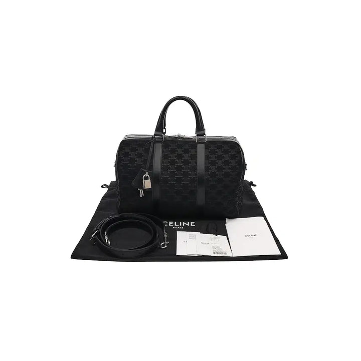 [BUNJANG] Celine Triomphe Boston Tote Bag Large / 셀린느 트리오페 트리밍 자카드 보스턴 토트백 라지