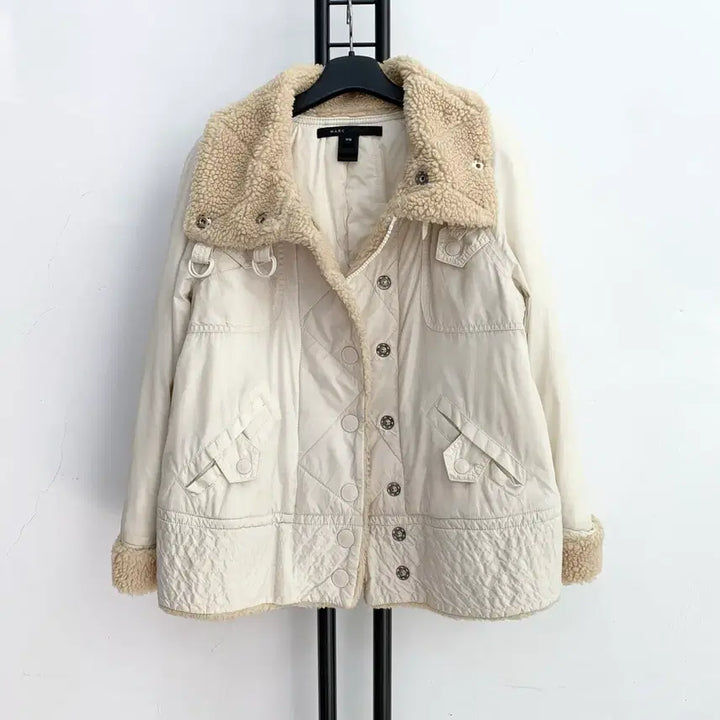 [BUNJANG] MARC JACOBS Ivory Short Fur Padded Jacket / 정품 마크제이콥스 MARCJACOBS 아이보리 숏 퍼 패딩