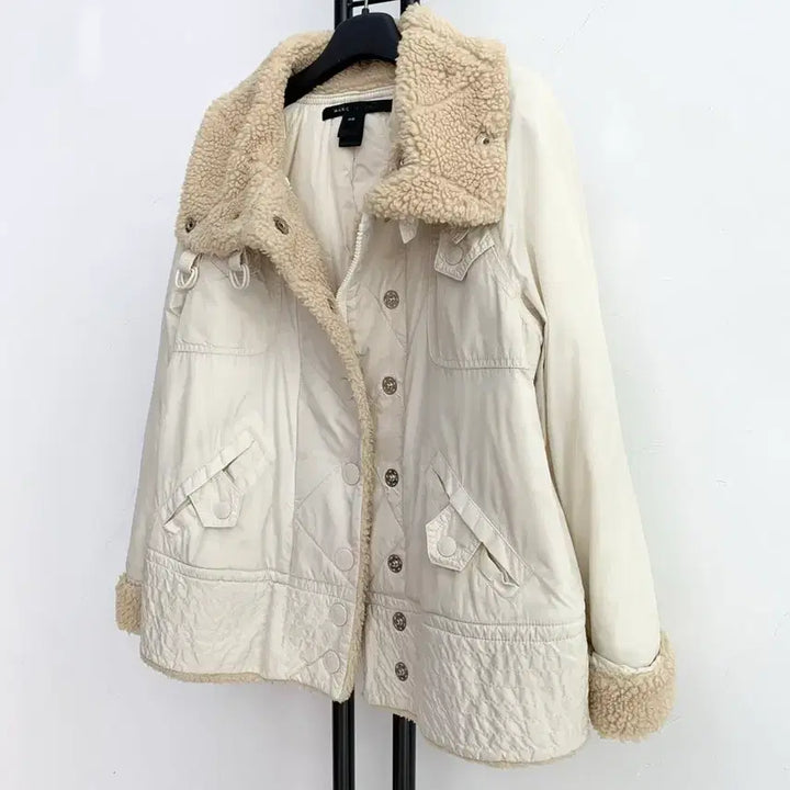 [BUNJANG] MARC JACOBS Ivory Short Fur Padded Jacket / 정품 마크제이콥스 MARCJACOBS 아이보리 숏 퍼 패딩