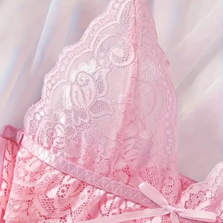 [BUNJANG] Pink Lace Event Slip S / 핑크 레이스 이벤트 슬립 S