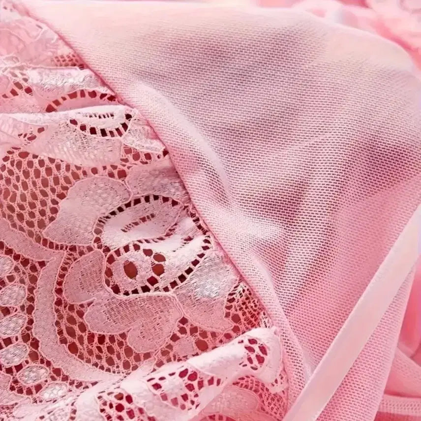 [BUNJANG] Pink Lace Event Slip S / 핑크 레이스 이벤트 슬립 S