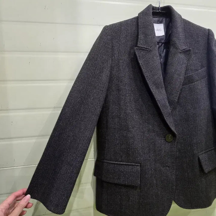 [BUNJANG] AtG Herringbone Jacket Charcoal / AtG 헤링본 자켓 차콜색