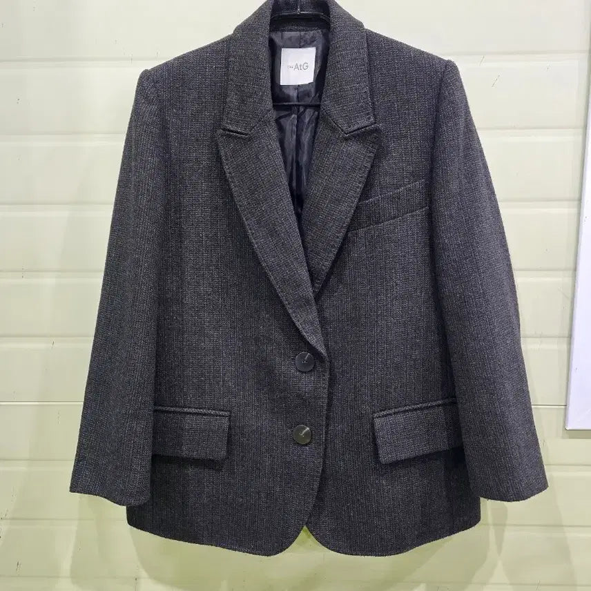 [BUNJANG] AtG Herringbone Jacket Charcoal / AtG 헤링본 자켓 차콜색