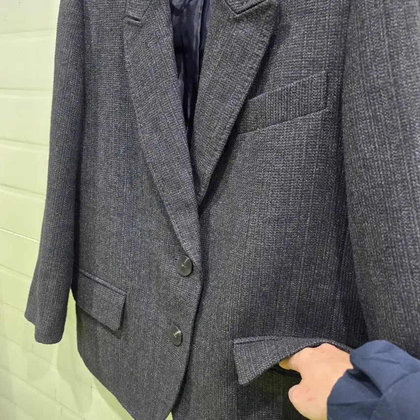 [BUNJANG] AtG Herringbone Jacket Charcoal / AtG 헤링본 자켓 차콜색