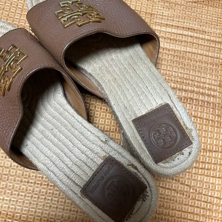 [BUNJANG] Tory Burch Espadrille Leather Slippers / 토리버치 에스파듀 레더 슬리퍼