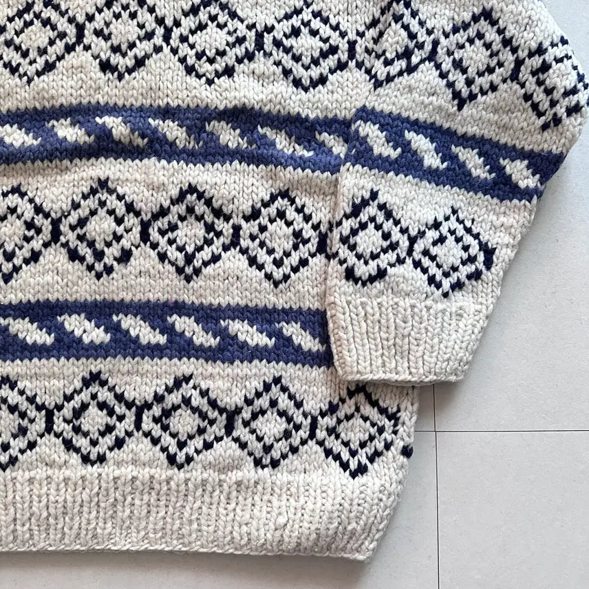 [BUNJANG] La Paz Ecuadorian Heavy Wool Aztec Knit Sweater / 90s La Paz 에콰도르산 헤비 울 에스닉 아즈텍 니트 스웨터