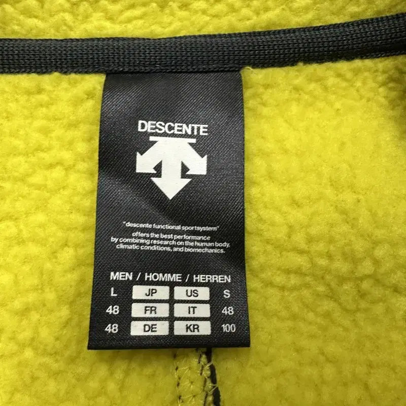 [BUNJANG] Descente Fleece Jacket Black Yellow / [L/95~105] 데상트 후리스 자켓 블랙옐로우