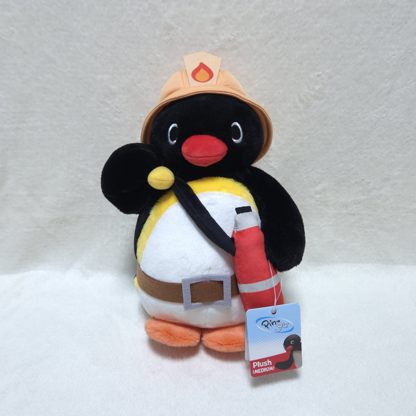 [BUNJANG] Pingu Firefighter Costume Plush Doll 27cm / (새상품/정품) 소방관 핑구 중형 인형 코스튬 핑구 기념일 선물 27cm