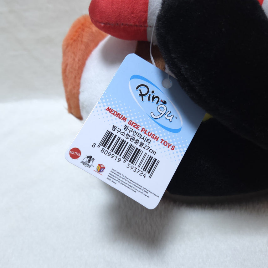 [BUNJANG] Pingu Firefighter Costume Plush Doll 27cm / (새상품/정품) 소방관 핑구 중형 인형 코스튬 핑구 기념일 선물 27cm