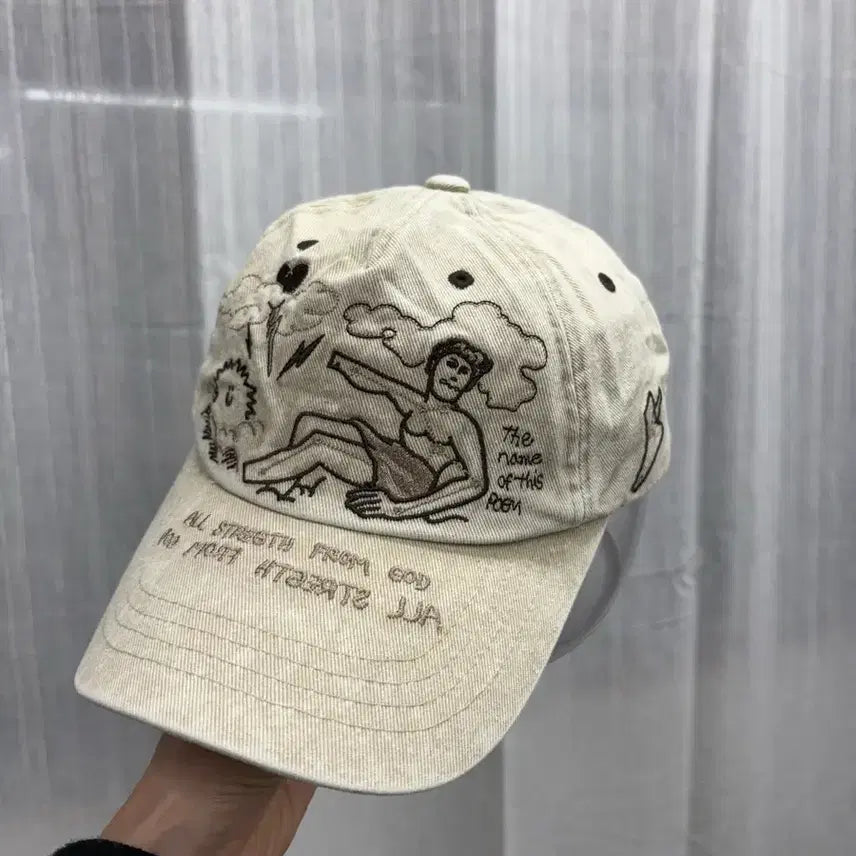[BUNJANG] Wacky Willy Two-Tone Graphic Ball Cap / 와키윌리 투톤 그래픽 볼캡 모자