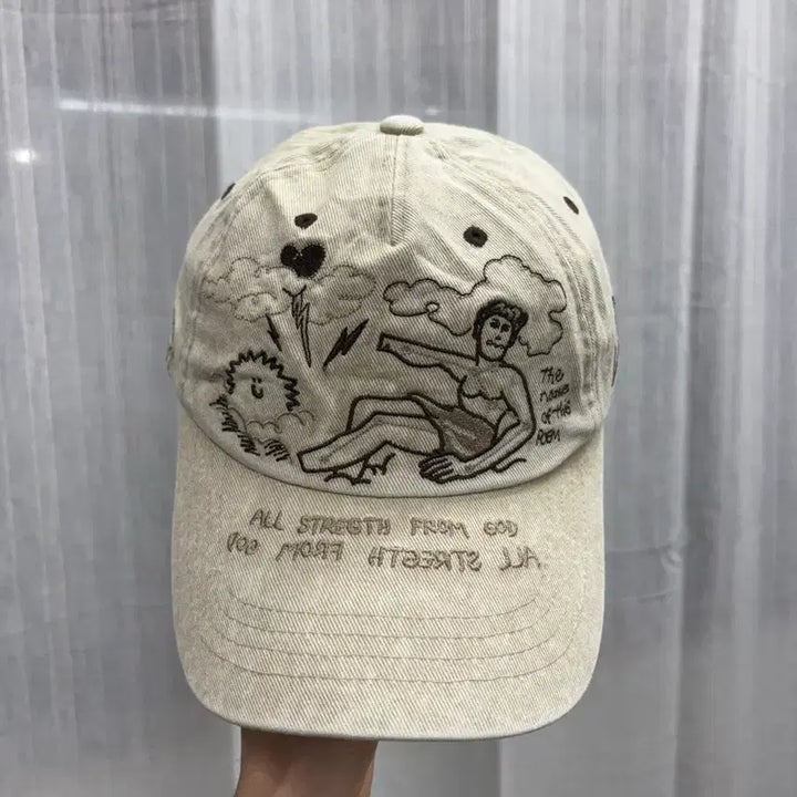 [BUNJANG] Wacky Willy Two-Tone Graphic Ball Cap / 와키윌리 투톤 그래픽 볼캡 모자
