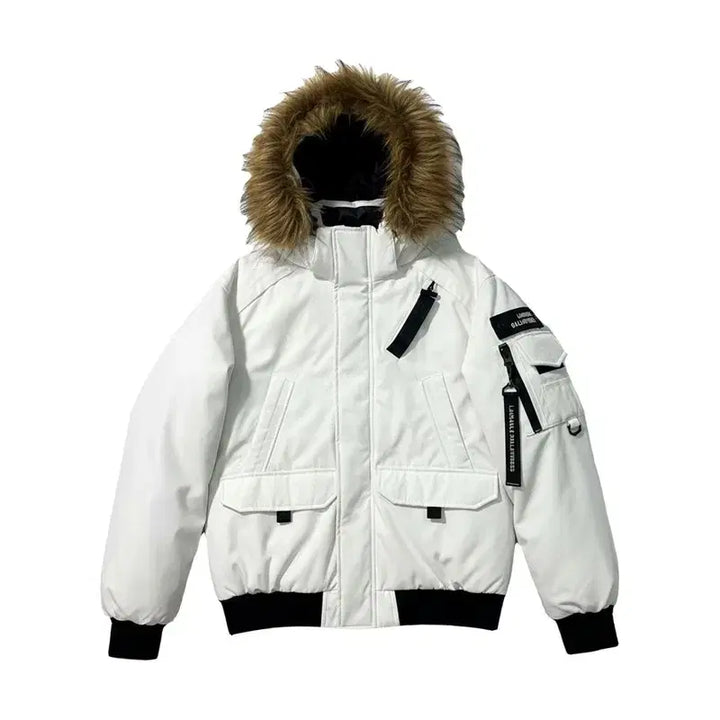 [BUNJANG] Frank Stone Hooded Padded Jacket White / [하자할인/90/남성 95~105] 프랭크스톤 후드 패딩 화이트
