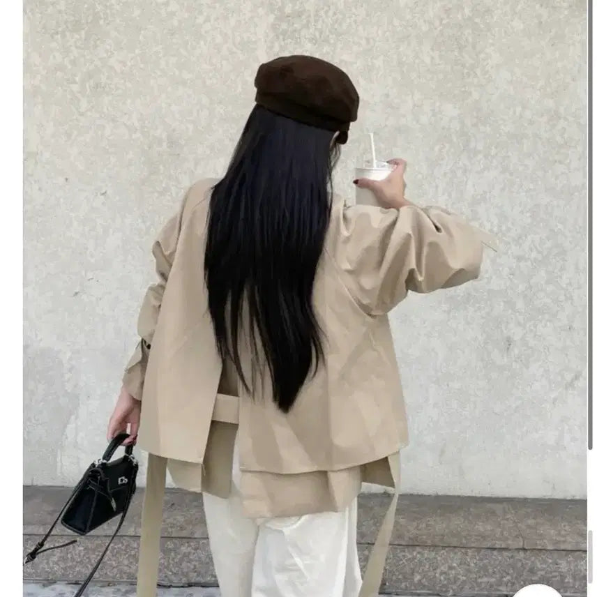 [BUNJANG] Avely Back Slit Trench Coat Jacket / 에이블리 백트임 트렌치코트 자켓 코트 가디건