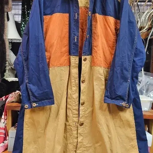 [BUNJANG] Studio Tomboy Color Block Long Coat / 스튜디오 톰보이 배색 롱 코트