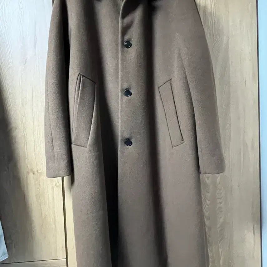 [BUNJANG] D:CODE Brown Long Balmacaan Coat L / 데어로에 브라운 롱 발마칸 코트L