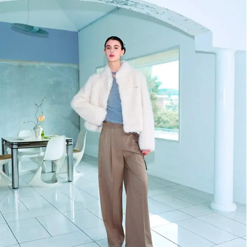 [BUNJANG] Loeuvre Ivory Faux Fur Jacket / *오늘만 이가격*)루에브르 아이보리 퍼자켓