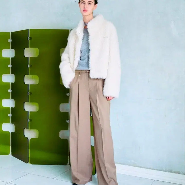 [BUNJANG] Loeuvre Ivory Faux Fur Jacket / *오늘만 이가격*)루에브르 아이보리 퍼자켓