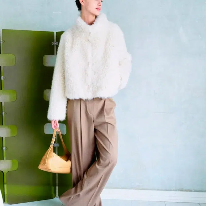[BUNJANG] Loeuvre Ivory Faux Fur Jacket / *오늘만 이가격*)루에브르 아이보리 퍼자켓