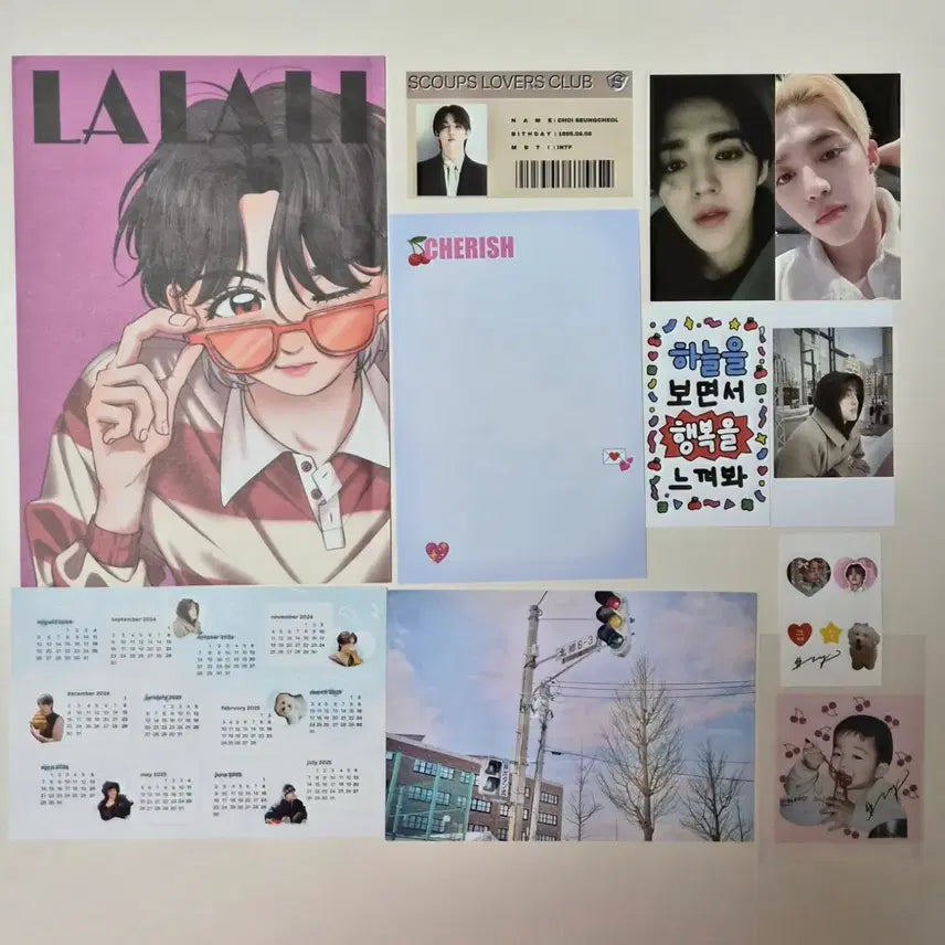 세븐틴 에스쿱스 생일카페 생카 특전 연력 스티커 ID카드 엽서 트레카