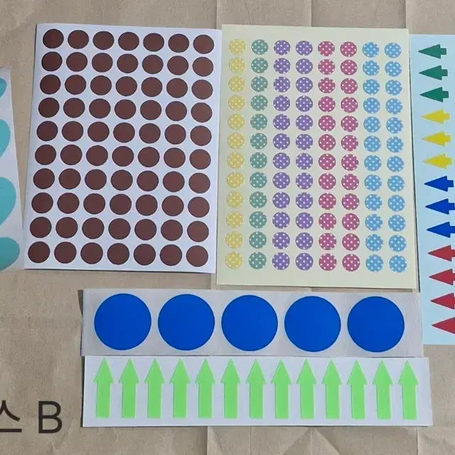 [BUNJANG] Dohyoung Mix Set B Sticker Set / 도형믹스 세트B (다꾸 소분 견출지 원형,하트,화살표)