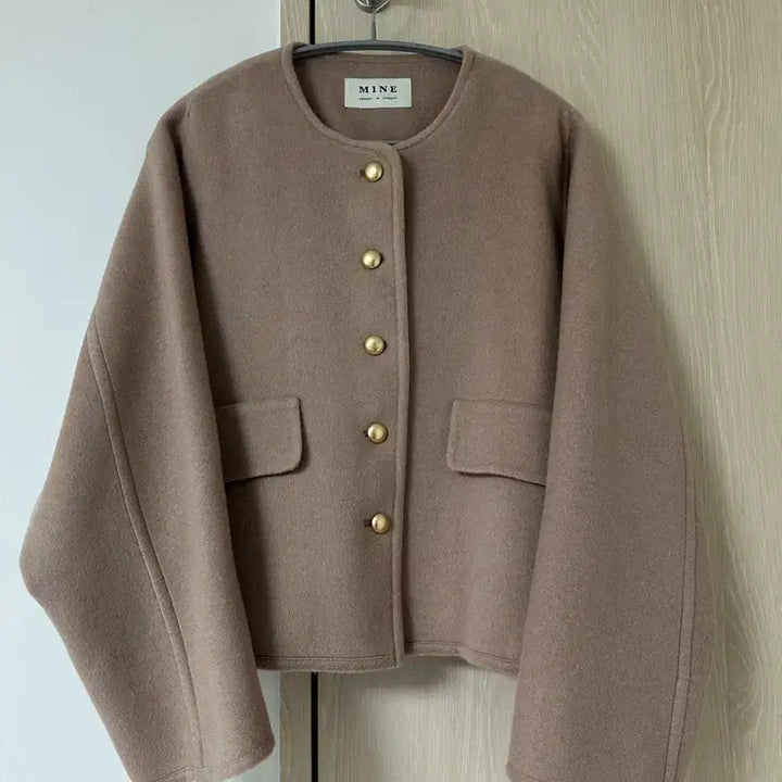 [BUNJANG] MINE Cashmere Handmade Collarless Jacket / MINE 마인 캐시미어 핸드메이드 칼라리스 자켓