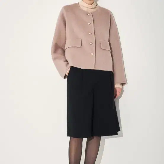 [BUNJANG] MINE Cashmere Handmade Collarless Jacket / MINE 마인 캐시미어 핸드메이드 칼라리스 자켓