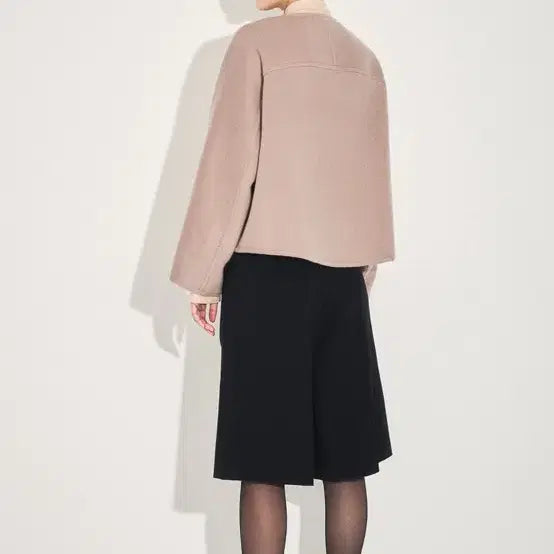 [BUNJANG] MINE Cashmere Handmade Collarless Jacket / MINE 마인 캐시미어 핸드메이드 칼라리스 자켓