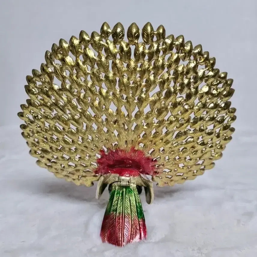 [BUNJANG] Miniature Golden Peacock Jewelry Box / 미니 황금황제 공작새 보석함 공작장식