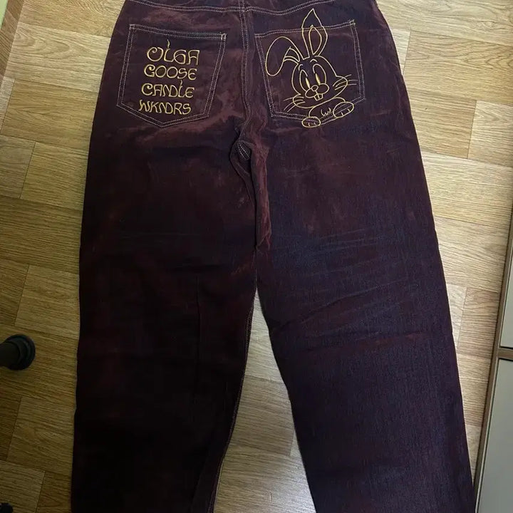 [BUNJANG] Weeekly Velvet Denim Pants L / 위캔더스 벨벳 데님 팬츠 L