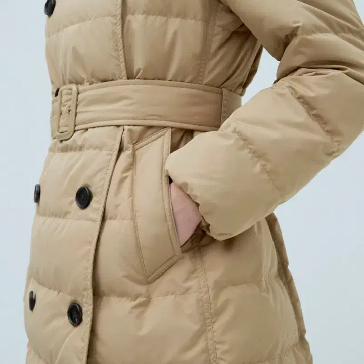 [BUNJANG] Hazzys Ladies Belted Goose Down Jacket / 90,66사이즈)헤지스 레이디스 벨티드 구스다운점퍼