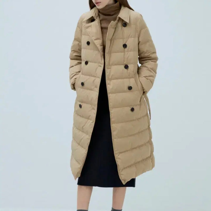 [BUNJANG] Hazzys Ladies Belted Goose Down Jacket / 90,66사이즈)헤지스 레이디스 벨티드 구스다운점퍼