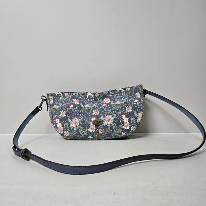 [BUNJANG] Quilted Shoulder Bag Blue Floral Pattern / 퀼트가방 상태굿 플라워 패턴 숄더백 크로스백