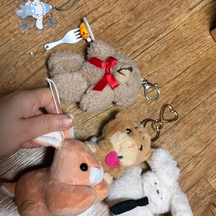 [BUNJANG] Various Animal Doll Keyring Bundle Set / 인형 키링모음 일괄판매 6개 곰인형 토끼인형 산리오